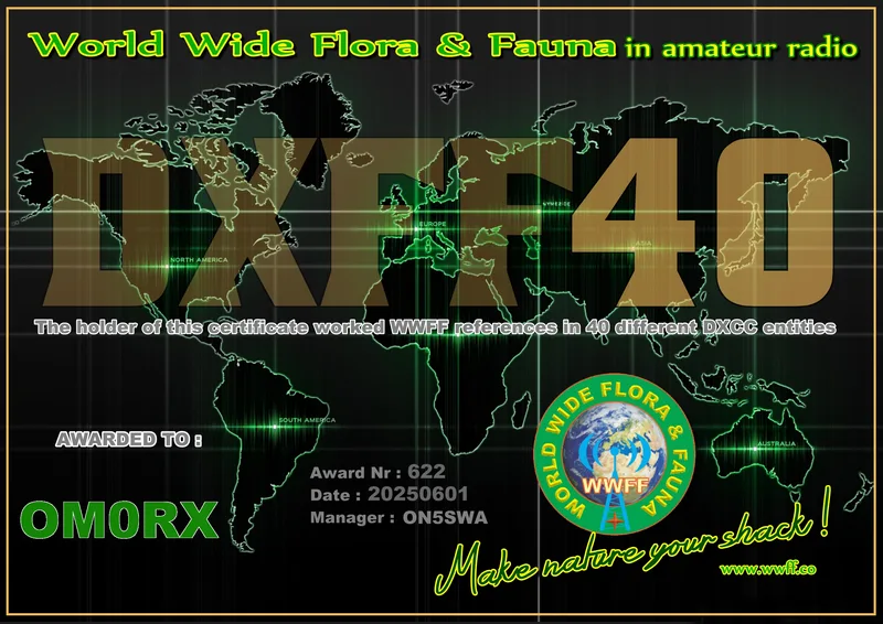 WWFF - Award DXFF-H-40 (Mixed/Mixed)